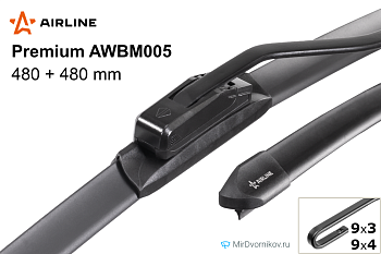 Комплект щеток стеклоочистителя Airline Premium AWBM005